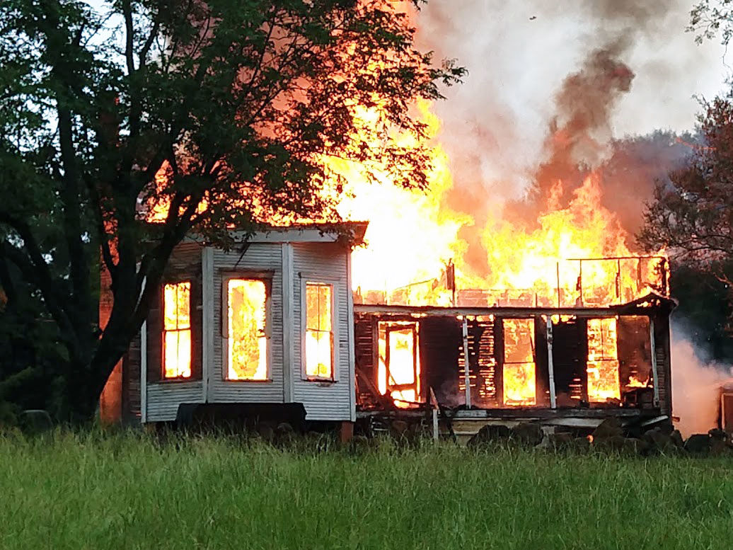 Early morning fire guts house